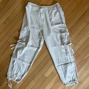 Anthropologie Cream Cargo Pants